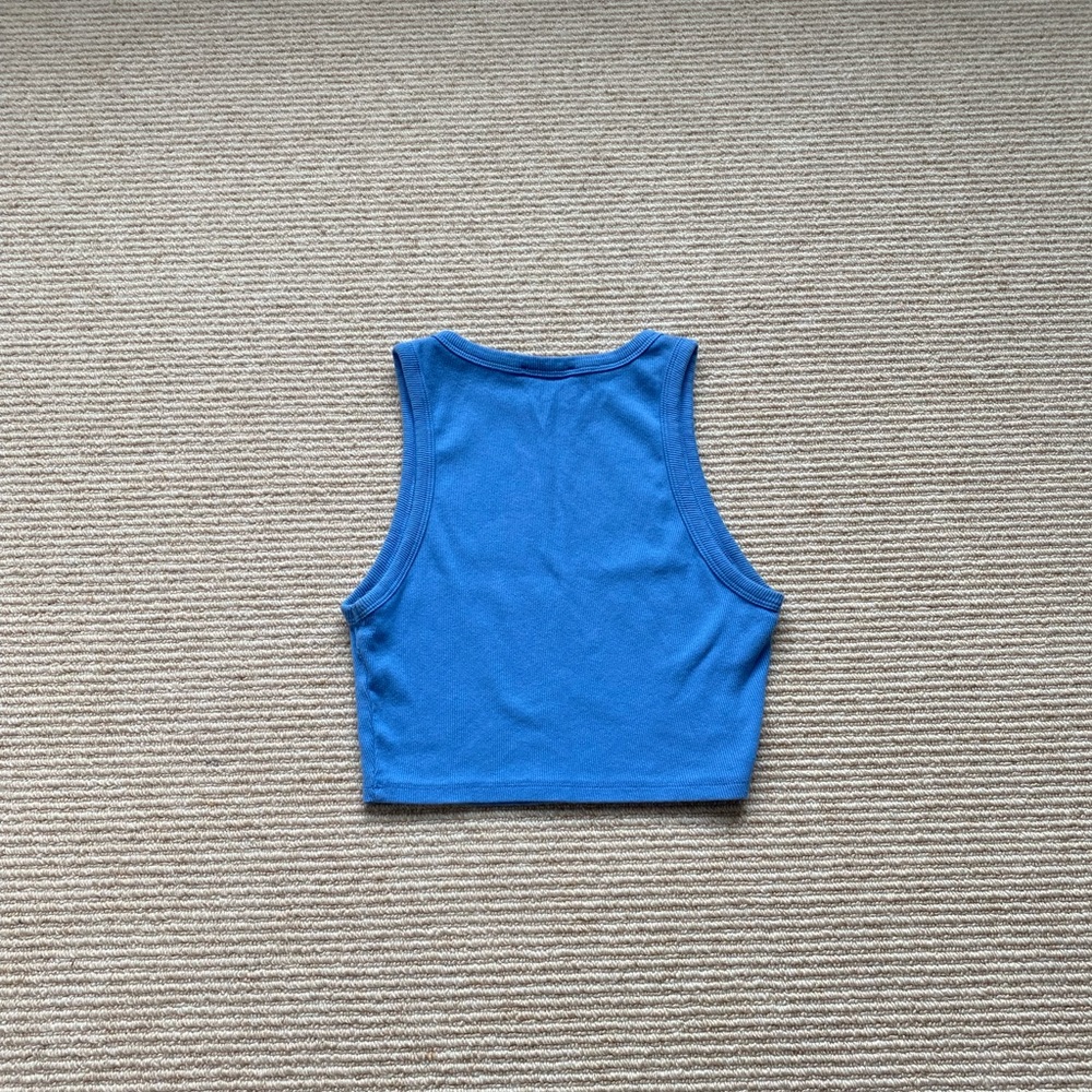 Zara Basic Rib Tank Top Blue - Picture 5 of 7